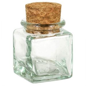 Square Clear Glass Jar With Cork